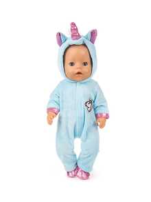 16-18 Inch Reborn Doll Clothes Unicorn Pattern Cute Animal Outfit DIY Costume For 43cm Dolls, Toys (Doll Not Included),Doll Clothes,Kids Toys,Doll