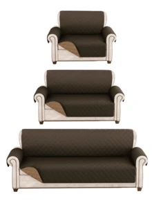 KEKUOU Cubre Sofa Funda para Sillón - Conjunto de Fundas de Sofá Acolchadas para 1/2/3 Plazas, Diseño de Moda y Máxima Comodidad con Amplia Gama de Colores Elegantes para Combinar Perfectamente con la Decoración de tu Hogar. Protege Eficazmente tu Sofá de Manchas, Salpicaduras, Pelajes de Mascotas, Desgaste Diario y Óxido, Ideal para Hogares con Mascotas (Perros, Gatos) y Niños. Fabricación de Alta Calidad con Tejido Suave y Duradero, Resistente al Deslizamiento y Fácil de Limpiar | Regalo Práctico de Año Nuevo para Hogares con Niños | Perfecta para Renovar Sala en Fiestas de Día de Reyes - Marrón - Ver 3