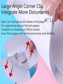 Colorful Multifunctional Creative Right Angled Triangle Corner Clips, Office Stationery Clips, Test Paper Anti Roll Clips, Anti Book Curling, Electronic Data Ticket Clips, Student Test Paper Edge Clips, Document Memo Clip Edge Corner Clips, Storage Clips, Triangular Book Clips, Sealing Clips, Paper Clips, Sealing Clips - Gold - View 6