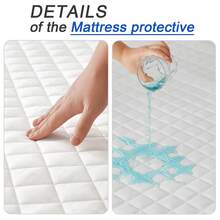 1pc Soft & Comfortable Waterproof Thickened Mattress Protector, Cooling Bedspreads, Layered Fitted Sheet With Solid Color Bedding Design, Ideal For Bedroom, Guest Room And Hotel Mattress Protection - trắng - Xem 7