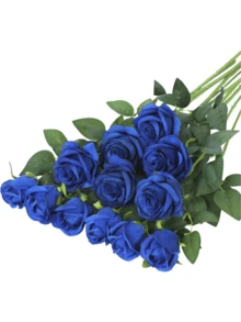 1 pieza/4 piezas/5 piezas/6 piezas/7 piezas/8 piezas/10 piezas/12 piezas/16 piezas Rosas rojas de terciopelo artificial, rosas falsas realistas, ramo de novia, decoración floral, rosas falsas, regalo del Día de San Valentín, fiesta de boda, decoración del hogar, decoración navideña, regalo de cumpleaños, decoración interior y exterior (Nota: Puede tener aroma, colóquelo cerca de una ventana durante 1-2 días para su ventilación), plantas artificiales - Burdeos - Ver 8