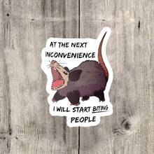 Funny Screaming Raccoon Vinyl Sticker - "Next Time I'll Start Biting" - Self-Adhesive Toilet Lid And Tank Sticker, Suitable For Bathroom Decor - Cute And Quirky Gift Idea, Toilet Lid Sticker | Amusing Graphic Sticker | Decoration, Toilet Sticker - Multicolor - View 11