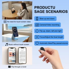 Wireless Remote Control Ring Suitable For Short Video On Mainstream Social Media Platforms, Compatible With IPhone/Android Phones, Can Be Used As Phone Camera, Hands-Free Scrolling Shooting, Comes With Charging Case, Can Be Used As Photo Controller, Selfie Tool, Slider Remote Control, Built-In 40mAh Battery
