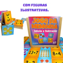 Jogo Da Memória Adição E Subtração Cálculo Divertido - Multicolorido - Visão 7