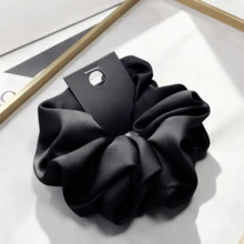 2pcs Oversized Satin French Style Large Circle Hair Scrunchies, Elegant Solid Color, Hair Ties, Scrunchy Hair Ties, Sport, Home Beauty Women Accessory Gifts ,Head Piece Ponytail Head Accessories