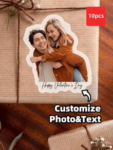 1-100pcs Customized Stickers, Personalized Couple Photo Stickers With Photos And Text, Home Decor, For Laptops, Phone Cases, Gift For Boyfriend Girlfriend Couples, Anniversary, Wedding, Forever Love, Stickers Aesthetic, Thoughtful Gift - Multicolor 2 - View 30