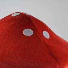 1顶可爱有趣的超大号波点毛绒蘑菇帽，采用涤纶材质，柔软舒适，配有弹性绳，佩戴稳固，超大尺寸适合大多数人，新奇头饰，适合万圣节装扮，趣味派对配饰 - 彩色 - 查看 6