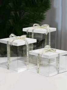 1pc Party Holiday Gift Box, 1/2/3 Tier Gift Storage Box