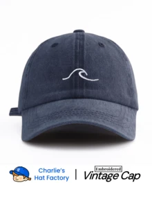 1/2pcs Unisex Distressed Wavy Embroidery Baseball Cap, Adjustable Casual Sun Protection Hat Suitable For Spring/Autumn Travel, Beach Gathering - Multicolor - View 18