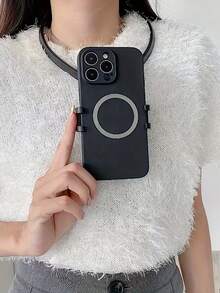 通用可调节颈带手机支架，便携式手机支架，手机托盘，颈托，采用ABS材质，可快速切换横竖两种模式，支持智能手机和运动相机免提拍摄。兼容、安卓手机，生日礼物，送给家人、朋友的理想之选，生日手机支架，手机配件，承重力强。 - 黑色 - 查看 1