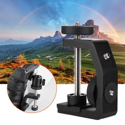 Pinza En Forma De C Ajustable De Aluminio, Con Conector 1/4 Para Cámara