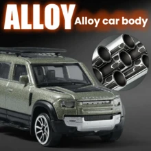 Burago 1:43 Scale Land Rover Defender 110 Diecast Model Car, Collectible Toy Vehicle, Gift For Men - Green - View 4