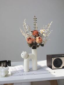 1件裝可愛貓咪造型花瓶裝飾品－現代極簡風，可愛貓咪剪影設計，提升居家美感，適合客廳桌面擺飾、臥室裝飾、房間佈置，亦可作為禮物、母親節禮物、女友生日禮物，四季皆宜，營造舒適氛圍 - 彩色 - 查看 5