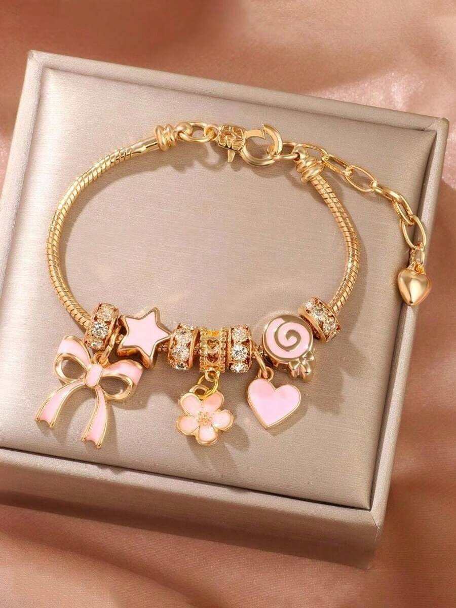 1pc New Leopard & Snake Bone Pattern Cross & Star Pendant Bracelet, Suitable For Daily Wear & Holiday Gift JWO5 - Nhiều màu - Xem 1