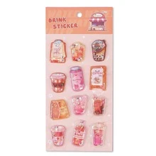 3 Styles Cute Cartoon Glitter 3D Bubble Stickers, Suitable For Decorating Desserts, Food And Beverage Handles, Adorable Pink Booklet Decorations, Phone Case Accents, DIY Materials, Durable High-Quality Stationery, And Birthday Or Party Gifts For Friends, Applicable To Girls' Notebooks, Phone Cases, Cups, Etc. Fun And Cost-Effective Decorative Stickers