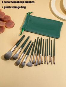 15 Pieces Of Makeup Brushes Include 14 Soft And Fluffy Professional Makeup Brushes, And The Beauty Eggs Are Equipped With A Storage Bag. They Are Very Suitable For Travel Use. These Brushes Are Suitable For Applying Foundation, Eyeshadow And Blush, And Are Excellent Tools For Applying Eye Shadow, Drawing Eyeliner, Priming And Mixing Colors. The Multi-Functional Kabuki Makeup Brushes Are Specially Designed To Create Perfect Makeup. - Green - View 11