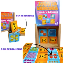 Jogo Da Memória Adição E Subtração Cálculo Divertido - Multicolorido - Visão 3