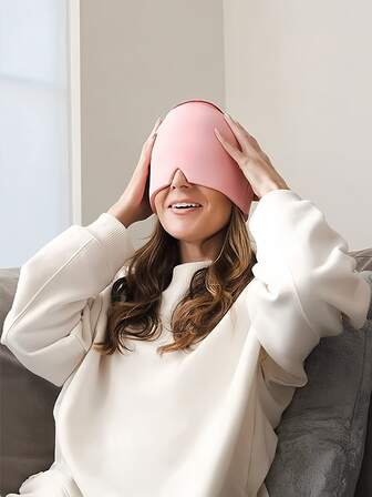 1pc Cooling Gel Ice Bag Cap - Relieve Headache, Migraine, Sleep Hat With Eye Mask - Physical Cooling Hat For Head & Eye - Hot & Cold Therapy Hat, Temperature Reduction Hat