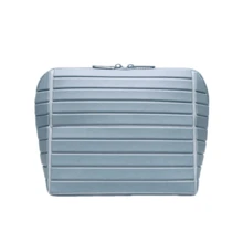 Vertical Waterproof Makeup & Toiletry Bag | 23-Pocket Organizer With Upright, Fold-Down Design For Skincare, Toiletries & Essentials Large Capacity Partitioned Geometric Quilted Makeup Bag Portable Travel Skincare Cosmetic Organizer Travel Toiletry BagTraveler Makeup Organizer Accessories Bag, Toiletry Bag For Women, Zippered Travel Cosmetic Beauty Case, Gift For Best Friend - 條紋藍 - 查看 10