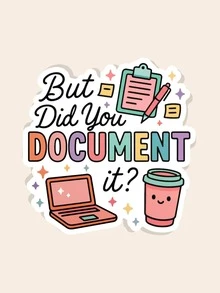 Adesivo Engraçado e Sarcástico de Humor de Escritório À Prova d'Água, Adesivo Recortado para Presente de Caderno e Laptop - Multicolorido - Visão 1