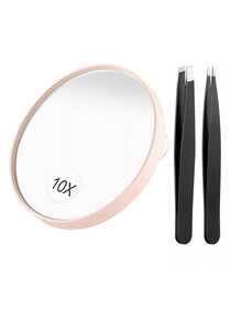 10X Magnifying Mirror With Suction Cups And Tweezers Set, Travel Magnified Makeup Mirror, 3PCS, Portable Magnifying Mirror - Use For Makeup - Multicolor - View 11