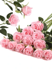 1 pieza/4 piezas/5 piezas/6 piezas/7 piezas/8 piezas/10 piezas/12 piezas/16 piezas Rosas rojas de terciopelo artificial, rosas falsas realistas, ramo de novia, decoración floral, rosas falsas, regalo del Día de San Valentín, fiesta de boda, decoración del hogar, decoración navideña, regalo de cumpleaños, decoración interior y exterior (Nota: Puede tener aroma, colóquelo cerca de una ventana durante 1-2 días para su ventilación), plantas artificiales - Burdeos - Ver 6