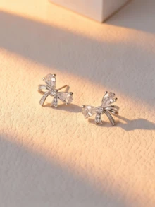 2件套奢华优雅蝴蝶结耳环，女士珠宝礼品，适合派对和日常佩戴 - 風格 V - 查看 9