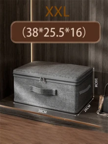 1pc Cationic Fabric Home Storage Basket, Large Capacity Portable Covered Storage Box, Washable, Suitable For Bedroom Closet Organization To Store Clothes, Blankets, Toys, Books, Snacks, Cosmetics And Daily Necessities. Multifunctional Storage Box, Essential For Home, Travel And Dorm. - Multicolor - View 12