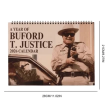 YEAR OF BUFORD TJUSTICE 2026 CALENDAR 2026 Large Monthly Wall Calendar - Sheriff Buford Style Calendar With Aesthetic - A - 查看 5