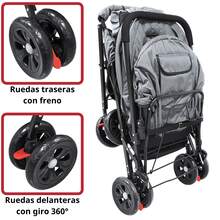 Joykoo Carriola Doble para Bebés Gemelar Plegable con Asientos Reclinables Apta desde 0 Meses Soporta hasta 32 kg - Gris - Ver 6
