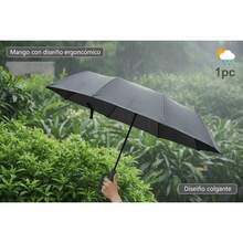 Paraguas automático de mango con diseño de gancho, resistente a prueba de viento y lluvia de 10 varillas (3+3) con protección UV, fácil de llevar, adecuado para uso diario en el hogar o como regalo, regalos de Navidad. - pesimista - Ver 11