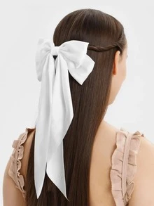 1/4件組女款大蝴蝶結髮夾，海軍藍、天藍、淺藍、白色，蝴蝶結緞帶髮夾，派對髮飾，母親節時尚，日常派對優雅時尚頭飾 - 彩色 - 查看 4