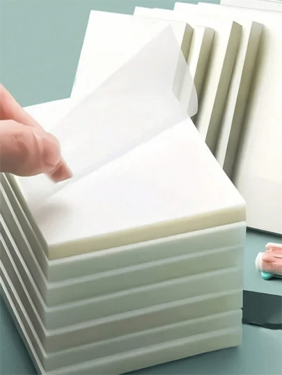 50/100/200 Sheets Transparent Sticky Notes - Clear Sticky Notes Waterproof Self-Adhesive Translucent Sticky Note Pads For Books Annotation And Journaling, Clear Sticky Notes For School & Office