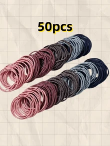 100 Stück/80 Stück/40 Stück/10 Stück Mehrfarbig, hochelastisch ohne Haare zu beschädigen, Frauen Straßen Lässig Stil, elegant hochelastisch, nahtlos und nicht zerstörend, geeignet für Frauen Pferdeschwanz binden, Schminken, Baden, Haarewaschen, Pendeln, Sport Urlaub, Schulveranstaltungen, Haargummis, Haargummibänder, Scrunchies, Haarseile, Haargummis - Schwarz - Übersicht 11