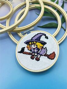 1 pieza Kit de bordado de bambú, hilos de bordar, aro de bordado, accesorios de costura DIY - Albaricoque - Ver 3