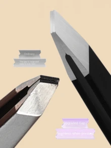 4pcs Stainless Steel Eyebrow Tweezers, Blackhead Remover, Eyelash Curler Tools Set For Men & Women - Multicolor - View 6