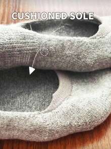 5双装女士米色加厚棉质低帮防滑隐形衬垫袜 - 米色 - 查看 11