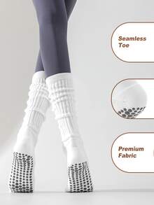 3 Pairs Women's Loose Pilates Socks, Non-Slip Yoga Socks, Long Ankle Socks, Suitable For Sports And Ballet Shaping - Regular Model - View 6
