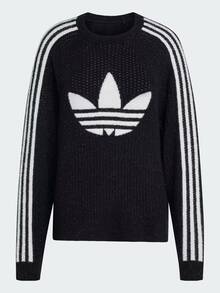 Adidas Originals Knit Crew Sweatshirt, Fuzzt Sweatshirt For Winter - Black - View 7