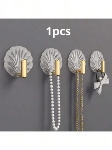 4 套免打孔挂钩，带强力粘性键，壁挂式衣钩，浴室卫生间门，后粘式 - 金色 - 查看 9