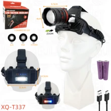 AGUILAMEX Headlamp, Rechargeable Head Lamp - Black - View 8