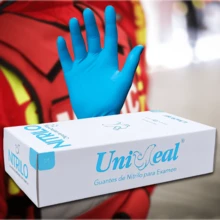 Guantes de Nitrilo en Variedad de Colores Mate, Caja con 100 Guantes - CH Azul - Ver 1
