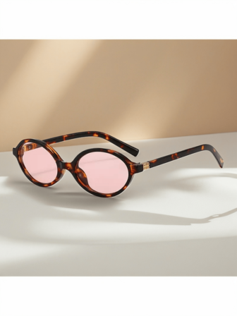 1/2/3副装 时尚椭圆形眼镜 小镜框 复古个性 百搭 街拍女镜 日常佩戴 度假旅行 沙滩配饰 女士沙滩配饰眼镜 春夏基本款 女装 商务休闲 礼物 豹纹印花