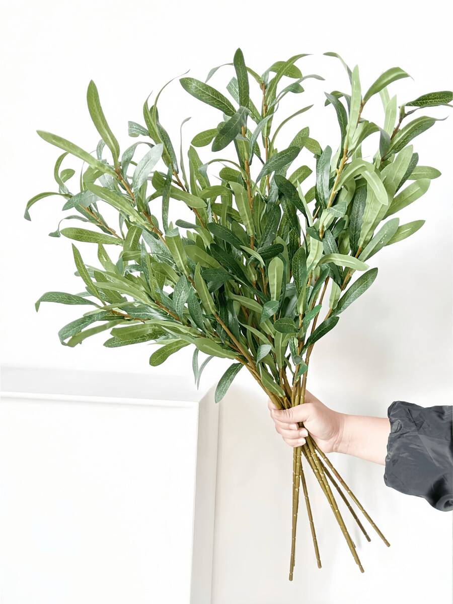 1/3/5/6片装,72厘米仿真橄榄叶、桉树叶,适用于墙面、客厅、卧室、婚礼、派对装饰、桌面摆设。家居、桌面、厨房、婚礼、餐桌、中心装饰、办公室、花园、户外、房屋、庭院装饰,适合春、夏、秋、冬四季。 - 綠色 - 查看 1
