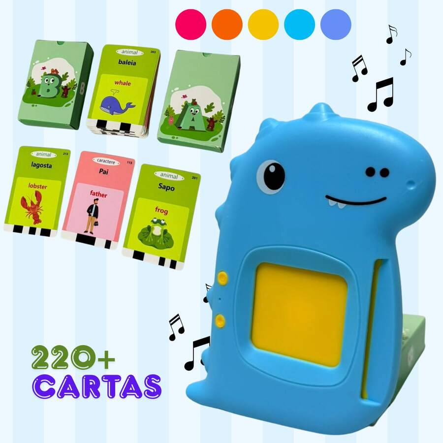 Card Reader In English And Portuguese, Children's Learning Cards. - Màu xanh lam - Xem 1