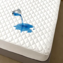 1pc Soft & Comfortable Waterproof Thickened Mattress Protector, Cooling Bedspreads, Layered Fitted Sheet With Solid Color Bedding Design, Ideal For Bedroom, Guest Room And Hotel Mattress Protection - trắng - Xem 4