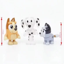 8件套布鲁伊朋友宾果家族可爱可动关节人偶玩具卡通PVC模型娃娃，装饰品，汽车内饰配件和汽车摆件，适合节日、粉丝和礼物，是派对和节日礼物的完美之选（款式随机） - 彩色 - 查看 7