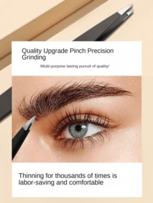 4pcs Stainless Steel Eyebrow Tweezers, Blackhead Remover, Eyelash Curler Tools Set For Men And Women - Multicolor - View 4