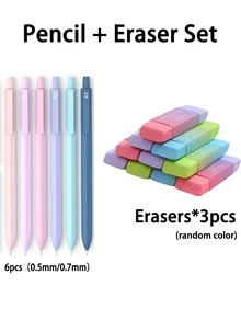 6pcs/Set Cute Automatic Pencil Set | Adorable Animal Patterns & Soft Color Design | Dual 0.5mm/0.7mm Refill Lead, Eraser Included | School/Art/Drawing Essential (Limited Edition), Back To School, Office Supplies, Desktop Accessories - Multicolor - View 16