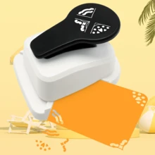 1/2件装儿童人体工学三合一打孔器 - 剪贴簿、标签、书签制作器、圆角DIY手工工具 - 白色 - 查看 9